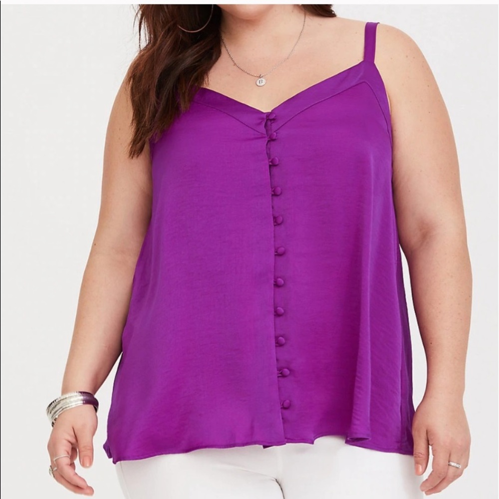Adorable button down strappy fuschia tank! NWT!